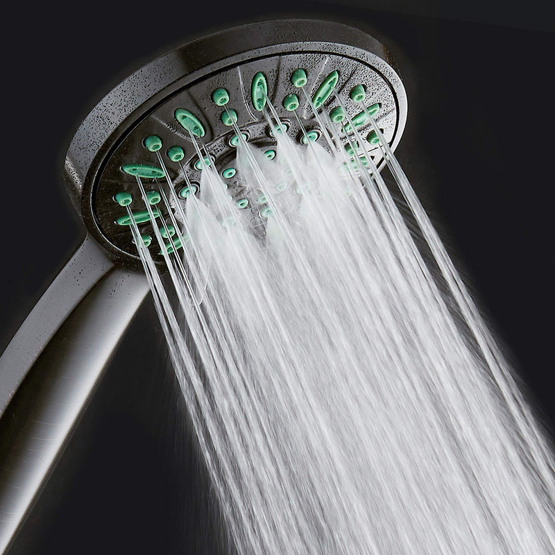 AquaDance Antimicrobial/Anti-Clog High-Pressure 6-setting Hand Shower, Microban Nozzle Protection from Growth of Mold, Mildew & Bacteria for Stronger Shower! Oil-Rubbed Bronze Finish/Coral Green Jets Oil-Rubbed Bronze / Coral Green Jets