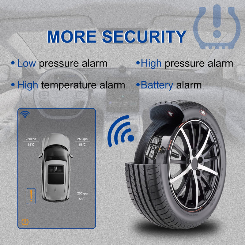 TPMS Sensor 4Pack, 434Mhz Tire Pressure Monitor Sensors Compatible with2014-2022 RAM 1500 2500 3500 4500 5500 Jeep Chreokee Replace OE#68249197AA 68239720AA 68157568AA four pieces sensors