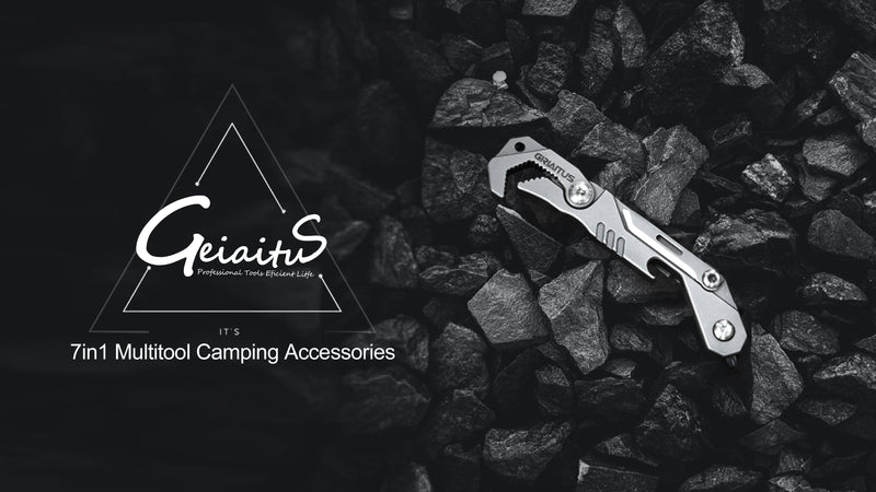 EDC Multitool 7 in 1 with knife, Wrench, Folding Knife, Screwdriver Bright Silver