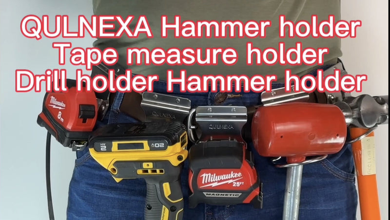 Clip On Tool Belt Drill Holder, Holster Tool Belt Clip for Tape Measure Holder Clip Holster Cordless Drill, Impact, Nailer, Any Tools with Hanger Clips