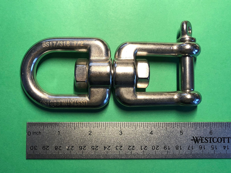 US Stainless Stainless Steel 316 Anchor Swivel Eye and Jaw 13mm (1/2") Marine Grade