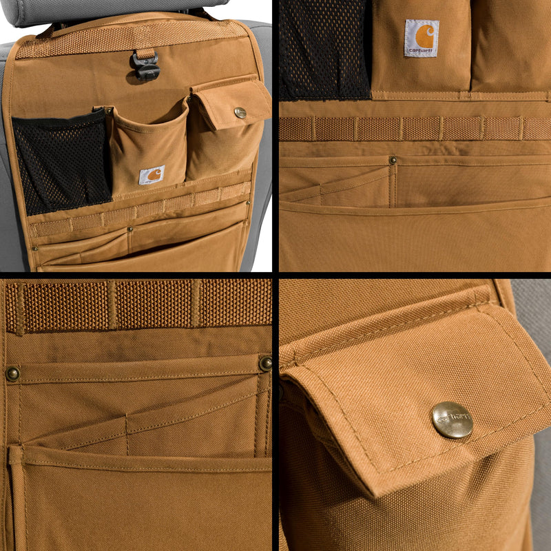 Carhartt Universal Nylon Duck Seat Back Organizer, Black One Size Universal Nylon Duck Canvas Automotive Seat Back Organizer