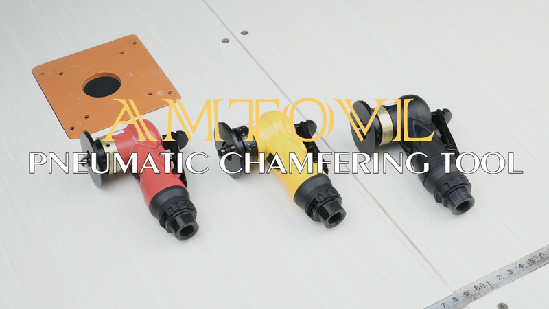 AMTOVL Pneumatic Chamfering Tool with 6 C-Angle & 6 R-Angle Blades Red