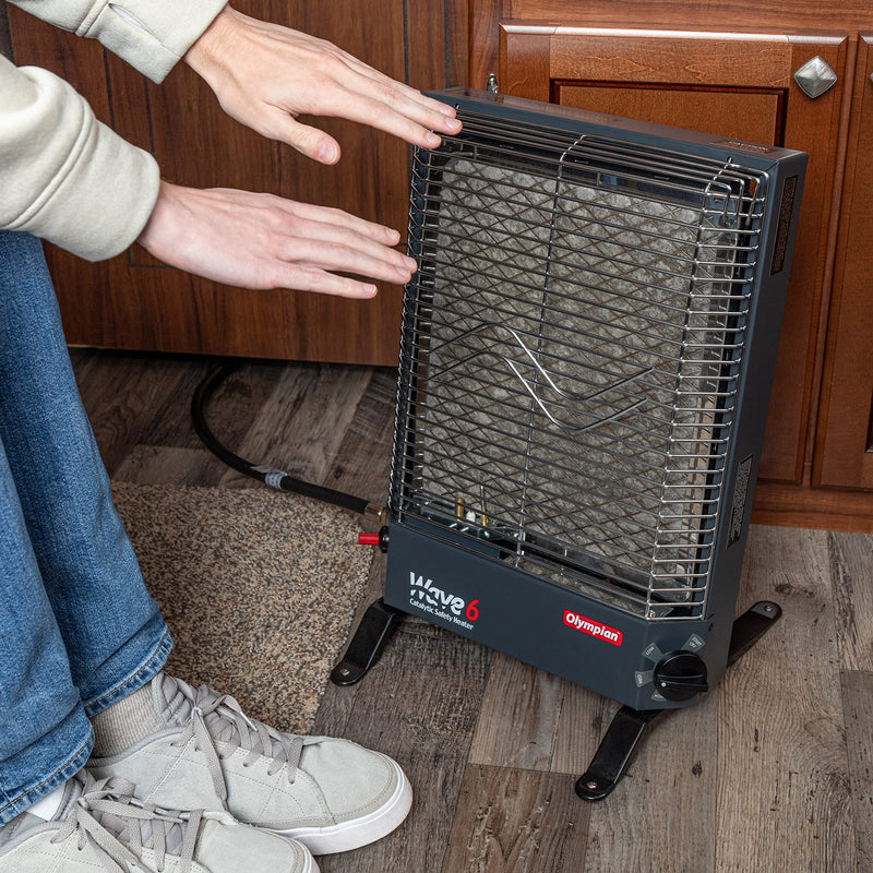Camco Olympian Wave Heater Leg Stands - Converts Your Olympian Wave Heater into a Portable Style Heater , Fits All Olympian Wave Heaters: Wave 3, Wave 6, Wave 8 - 2 Pack (57701)