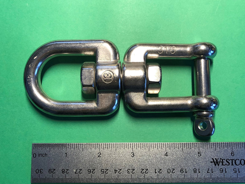 US Stainless Stainless Steel 316 Anchor Swivel Eye and Jaw 13mm (1/2") Marine Grade