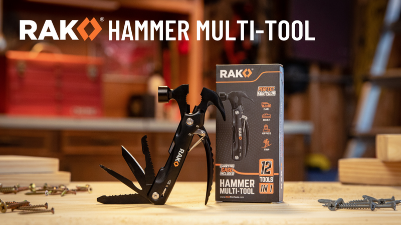 RAK Hammer Multitool BirthdayGifts for Men - Cool Unique Gifts Who Have Everything - Compact DIY Survival Multi Tool - Backpacking & Camping Accessories - Gadget Gifts Pocket Size (1 count)