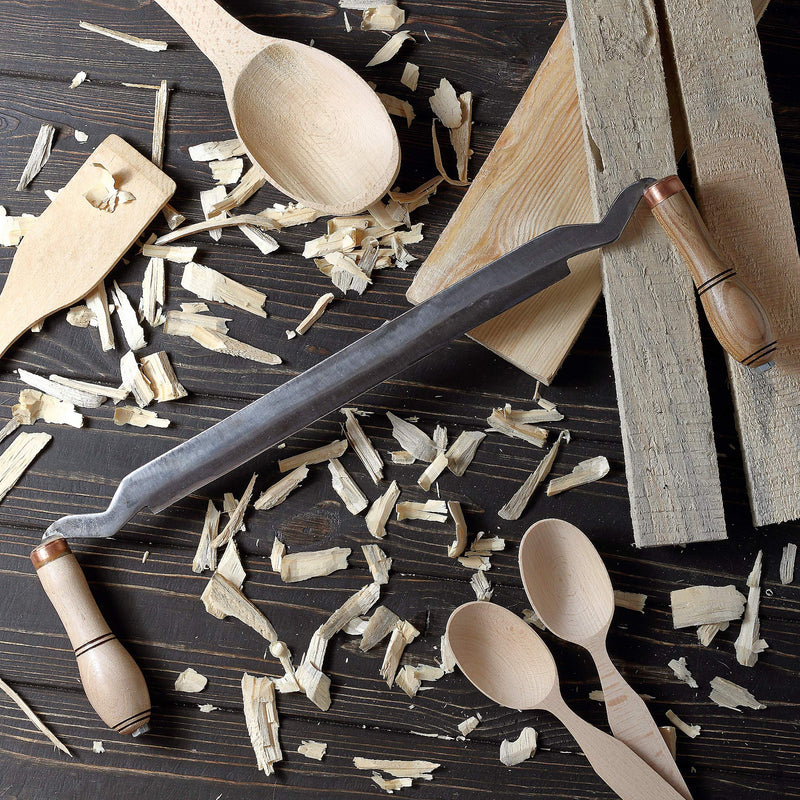 Draw-Knife. Straight Draw Shave with High Carbon Steel Large WORKABLE Blade - 9" inches. Hight Quality Wooden Handles - STAMESKY 9' INCH WORKABLE BLADE