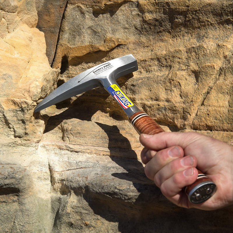 ESTWING Rock Pick - 22 oz USA Made Geology Hammer with Pointed Tip & Genuine Leather Grip - E30