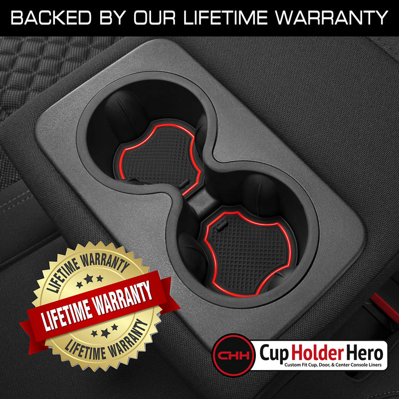 CupHolderHero Fits with Chevy Blazer Accessories 2019-2023 Premium Custom Interior Non-Slip Anti Dust Cup Holder Inserts, Center Console Liner Mats, Door Pocket Liners 19pc Set (Red Trim) Red Trim
