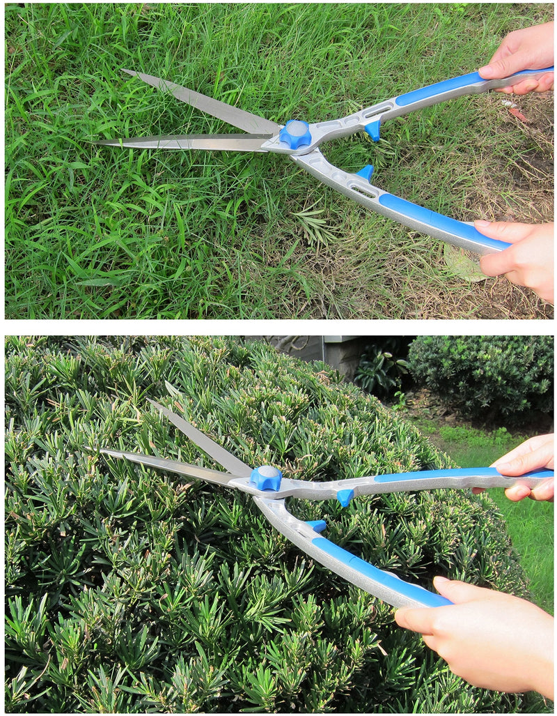 Hedge Shear 23.8 Inch (605MM) - Grass Shear - Lawn Shear - 9 Inches (230MM) Stainless Steel Blade - Aluminium Body with Soft Touch Vinyl Grip