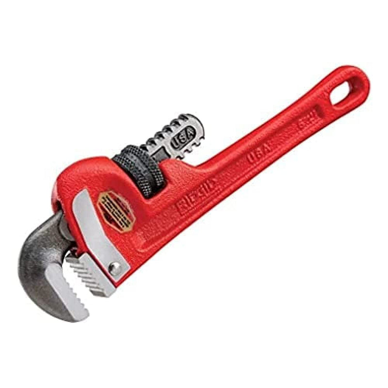 RIDGID 31010 Model 10 Heavy-Duty Straight Pipe Wrench, 10-inch Plumbing Wrench, Red, Black, 250mm (10in) 10" Durable, Heavy-Duty