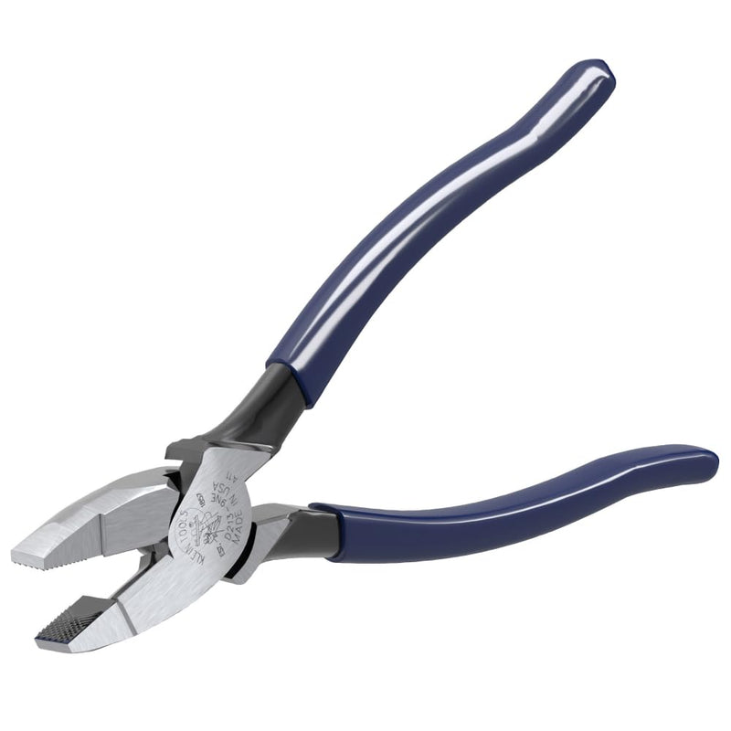 Klein Tools D213-9NE Pliers, Made in USA, 9-Inch Side Cutters, High Leverage Linesman Pliers Cut Copper, Aluminum and other Soft Metals Standard