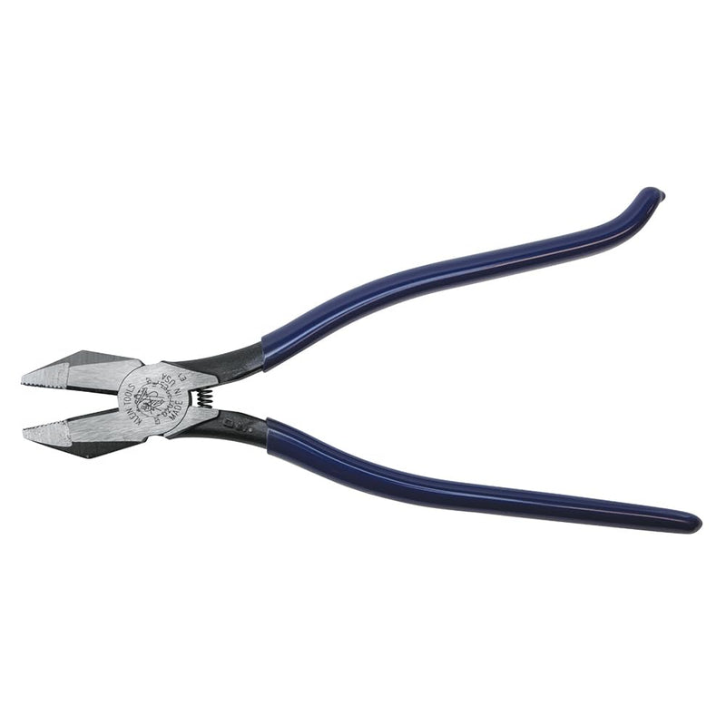 Klein Tools D201-7CST Ironworker Pliers, Spring Loaded Side Cutters, Twists and Cuts Annealed Rebar Tie Wire, Heavy-duty Knurled Jaws, 9-Inch Long Ironworker/Plasitc Dipped Handle