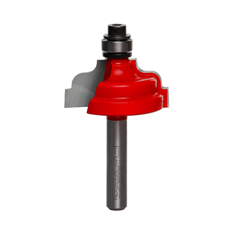 Freud 38-452: 1-1/4" (Dia.) Double Fillet Ogee Bit with 1/4" Shank, One Size, Perma-shield Coating Red
