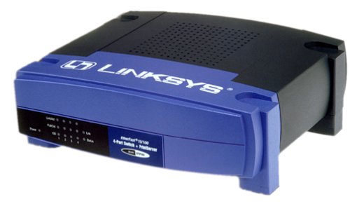 Linksys 2-Port Switched PrintServer - 4 Ports, Blue, Touch Control