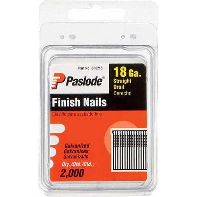 Paslode Collated Brad Nail, 1 in L, 18 ga, Galvanized, T-Head Head, 0 Degrees, 2000 PK 650212 - 1 Each