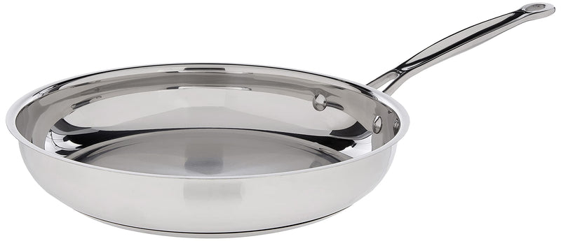 Cuisinart 10-Inch Open Skillet, Stainless Steel Skillet Large Kitchen Pan, Dishwasher Safe, Compatible with Induction, Electric, Gas Cooktops, Oven Safe Saucepan, Cool Grip Handles Chef's Classic Stainless
