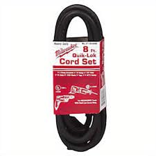 Milwaukee 48-76-4008 Quik-Lok 8-Foot 3 Wire Grounded Cord