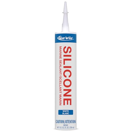 STAR BRITE Marine Silicone Sealant White - Waterproof 10.3 fl oz Clear