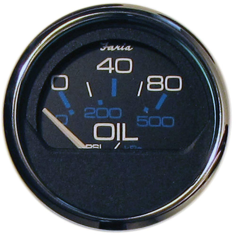  [AUSTRALIA] - Faria Beede Instruments Faria Beede Faria 13702 Chesapeake Stainless Steel Oil Pressure Gauge (80 PSI) - 2", Black