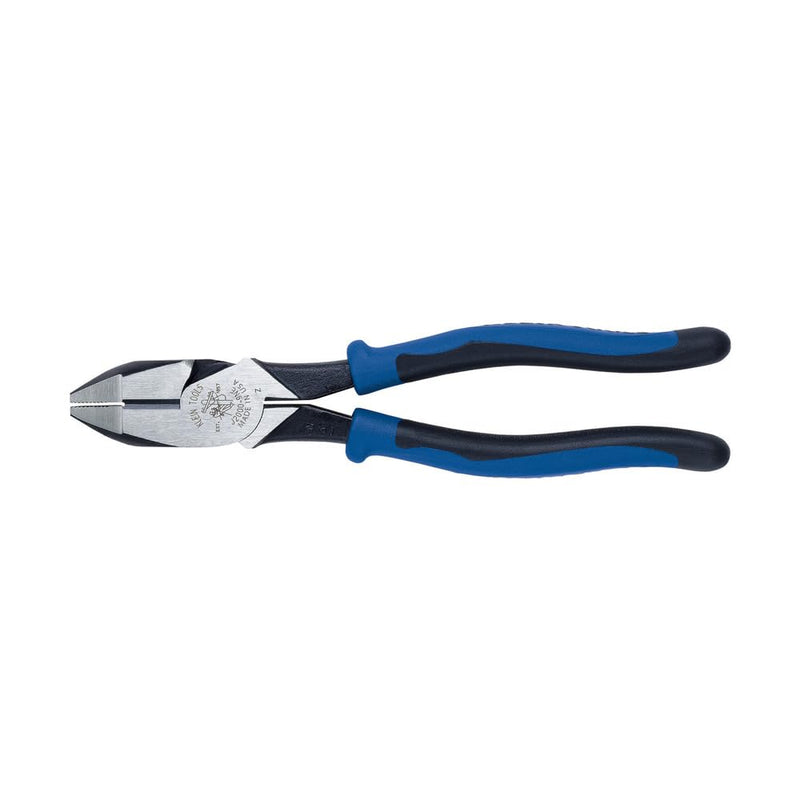 Klein Tools J2000-9NE Side Cutter Linemans Pliers, Made in USA, High Leverage 9-Inch Pliers Cut ACSR, Screws, Nails, Wire Cuts