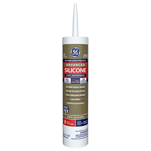 GE Sealants & Adhesives Advanced Silicone 2* Kitchen & Bath Sealant, 10.1oz, White