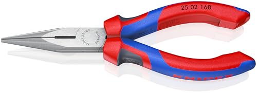 KNIPEX - Long Nose Pliers w/Cutter, Multi-Component (25 02 160),6-1/4 inches Classic 6-1/4 inches Multicolor