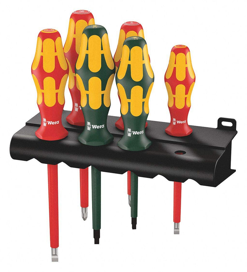 Wera Kraftform Plus 160i/168i/6 Insulated Professional Screwdriver Set, 6-Piece Multicolor