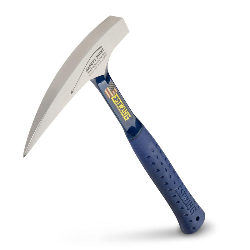 ESTWING Rock Pick - 22 oz USA Made Geology Hammer with Pointed Tip & Shock Reduction Grip - E3-22P 22 oz (Ounces) Standard Handle