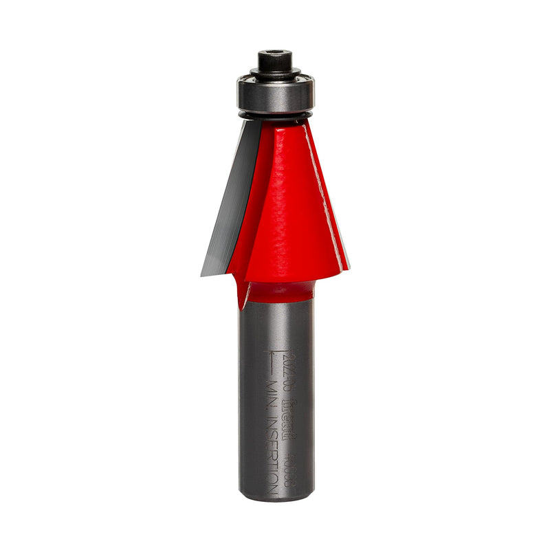 Freud 40-098: 1" (Dia.) Chamfer Bit with 1/2" Shank | 15° Angle, 2 Cutters, TiCo Hi-Density Carbide for Maximum Performance - Ideal for Edge Treatment & Joinery - 40-098
