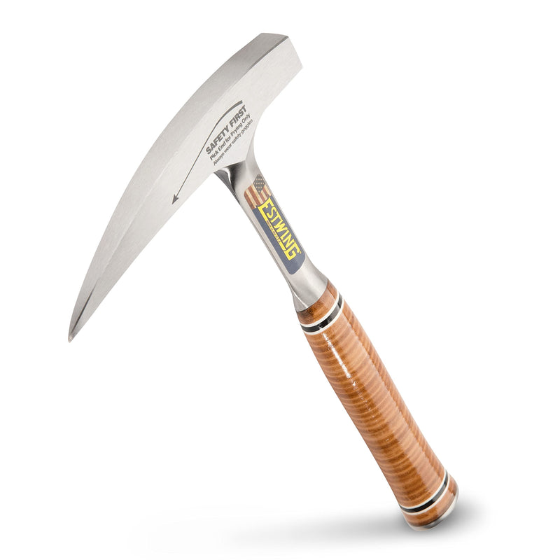 ESTWING Rock Pick - 22 oz USA Made Geology Hammer with Pointed Tip & Genuine Leather Grip - E30