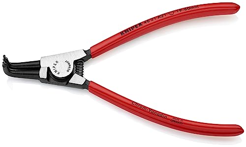 KNIPEX Tools - Circlip Pliers, External, 90 Degree Angled, Forged Tip, 3/4"-2 23/64" Shaft Dia. (4621A21), 6.75, Black