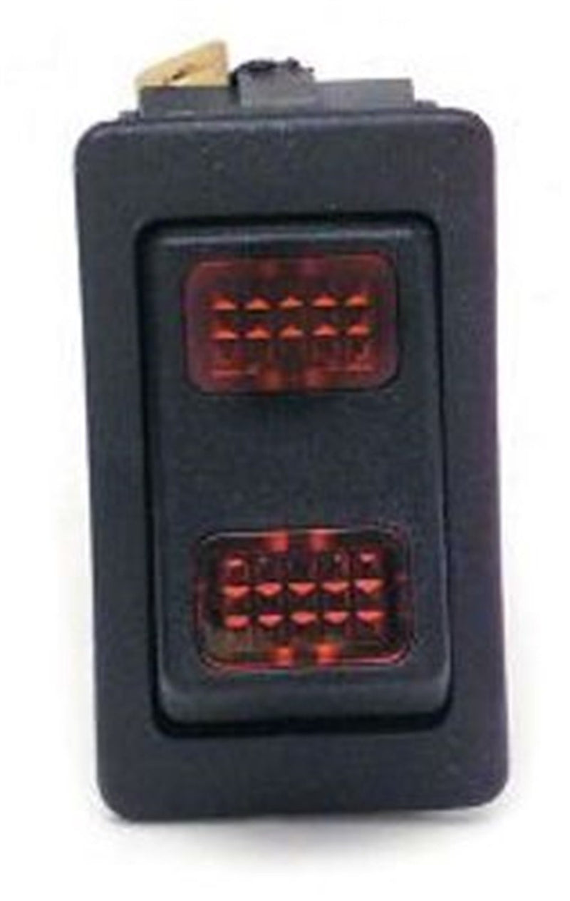 Painless Performance 80402 Rocker Switch, On-Off-Momentary On, Green Lighted