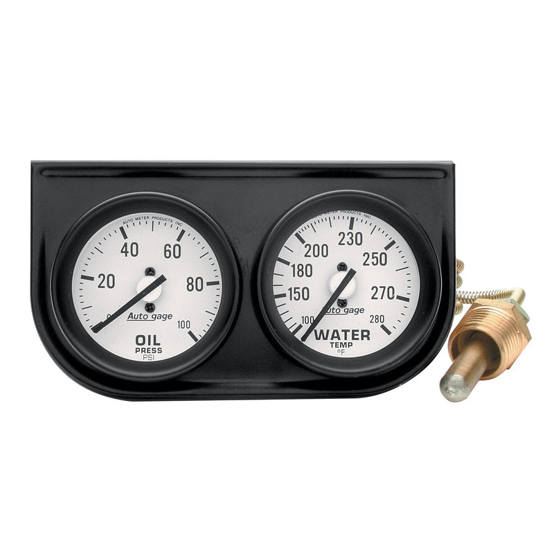 Auto Meter 2326 Auto Gage Black 2" Mechanical Two-Gauge Console, 2.3125 in.