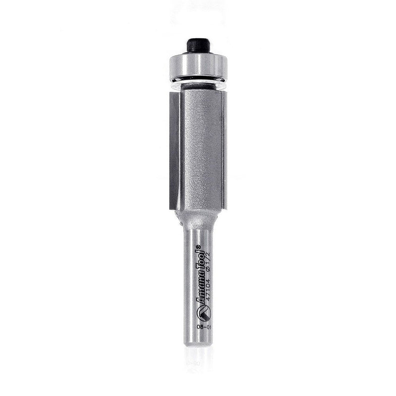Amana Tool 47104 Flush Trim 1/2-Inch Diameter by 1-Inch Cutting Height by 1/4-Inch Shank 2-Flute Router Bit