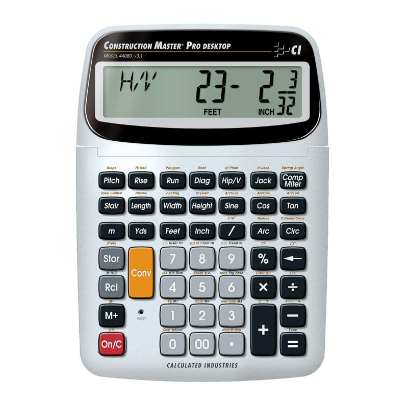 Calculated Industries 44080 Construction Master Pro-Desktop Advanced Construction Math Feet-Inch-Fraction Calculator with Trig Tool for Architects, Estimators, Contractors, Builders and Remodelers Desktop