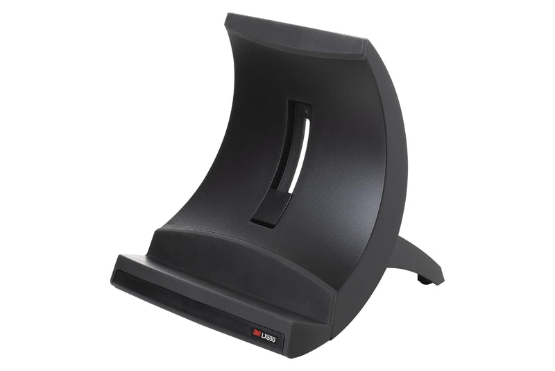 3M Laptop Stand, Raise Screen Height to Reduce Neck Strain, Vertical Design Allows You to Bring Screen Closer, Compact Foot Print Saves Desk Space, Non-Skid Base Keeps Laptop Secure, Black (LX550) 8.8" x 7.8" x 6.4"