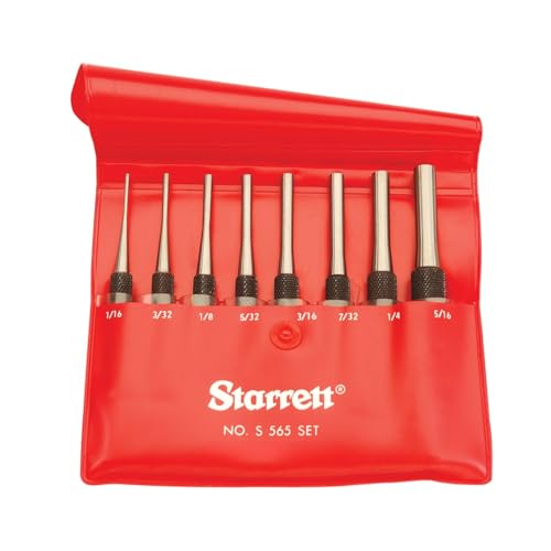 Starrett Drive Pin Punch Set, 8-Piece, 4" Length S565PC
