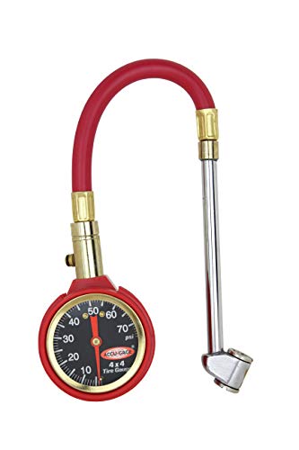  [AUSTRALIA] - Accu-Gage by Milton Dial Tire Pressure Gauge with Dual Foot Air Chuck and 11 in. Rubber Hose - ANSI Certified for Motorcycle/Car/Truck Tires (0-75 PSI)