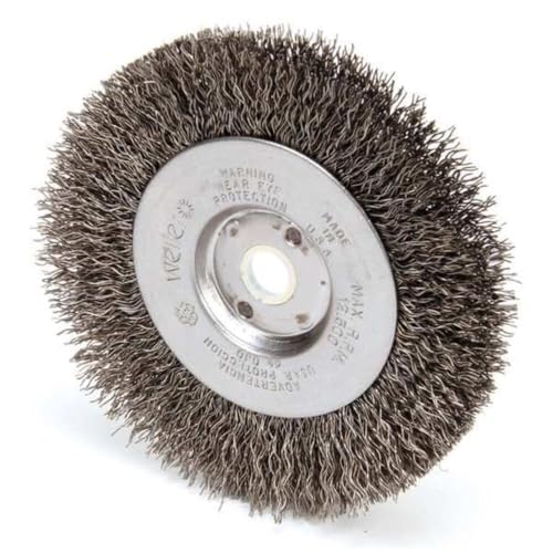 Weiler 00144 4" Narrow Face Crimped Wire Wheel, .014" Steel Fill, 1/2"-3/8" Arbor Hole, Made in the USA Pack of 1 1/2"-3/8" X .014