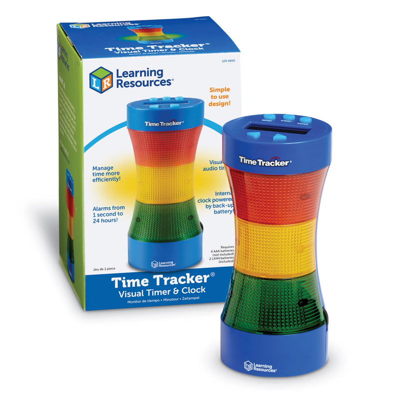 Learning Resources Time Tracker Visual Timer & Clock - 1 Piece, Classroom Tracker, Alarm Clock, Light Up Timer for Classroom, Visual Tracker 9inx4-1/4in