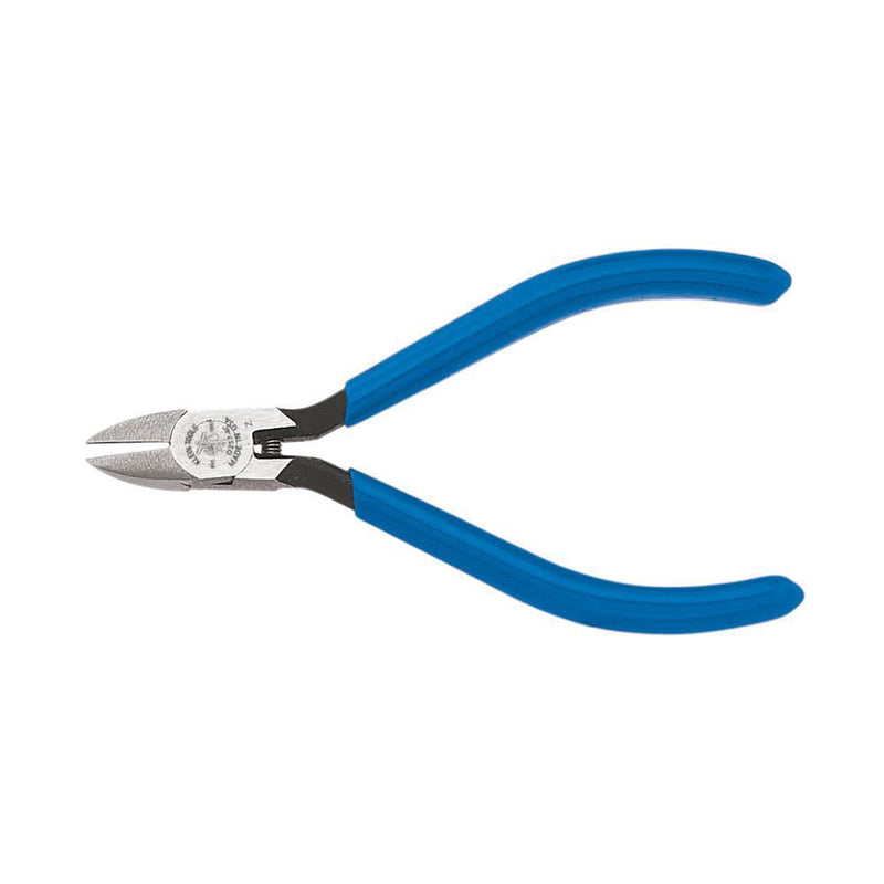 Klein Tools D257-4 Pliers, Diagonal Cutting Midget Electronics Pliers with Beveled Edges, Tapered Nose and Short Jaws, 4-Inch Standard