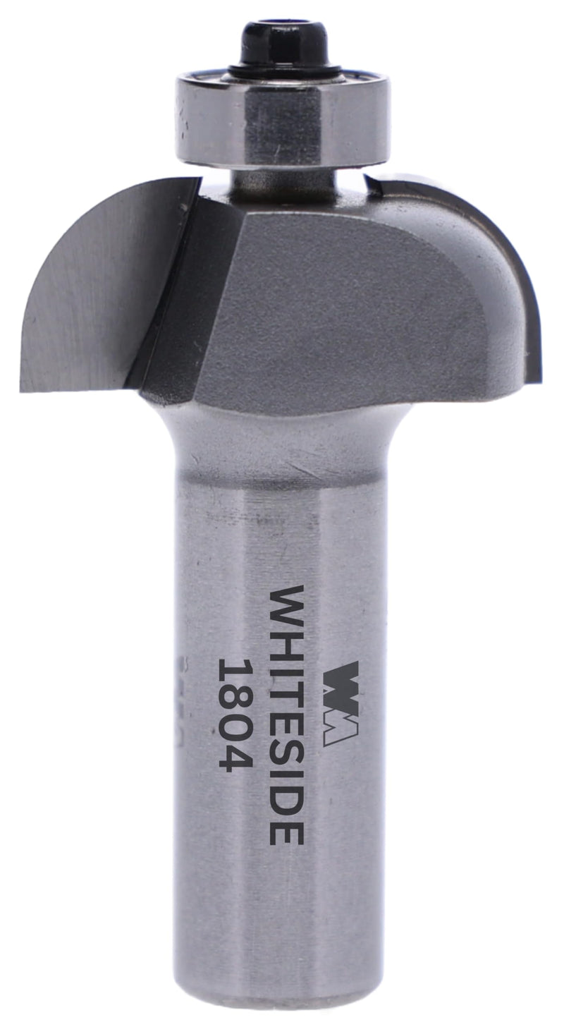 Whiteside 1804 Cove Router Bit: 3/8 Inch Radius, 1-1/4 Inch Large Diameter, 1/2 Inch Shank, 1/2 Inch Cutting Length, B3 Bearing