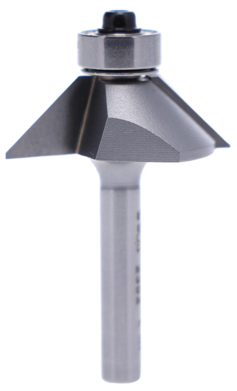 Whiteside 2302 45 Degree Chamfer Router Bit: 45 Degree Angle, 5/8 Inch Cutting Length, 7/16 Inch Cutting Height, 1/4 Inch Shank,1-3/8 Inch Large Diameter