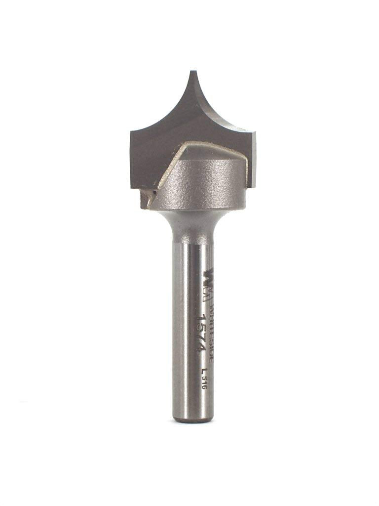 Whiteside 1574 Point Cutting Roundover Router Bit: 3/4 Inch Cutting Diameter, 3/8 Inch Radius, 5/8 Inch Cutting Length, 1/4 Inch Shank, 2 Inch Overall Length