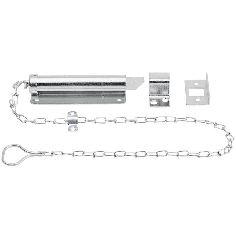 National Hardware N150-771 V820 Chain Bolt 6 in Zinc Plated Door Security Lock Latch for in-Swinging Doors Cold Rolled Steel Construction Right or Left Hand Application Updated Packaging