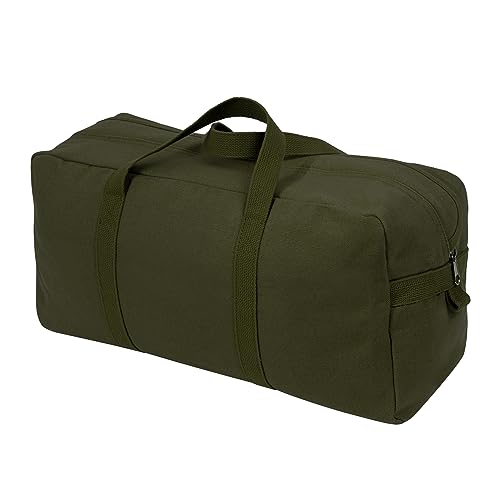 Rothco Canvas Tanker Style Tool Bag - Heavy-Duty Multipurpose Gear Carrier for Mechanics, Plumbers, Electricians, Athletes, Olive Drab Green