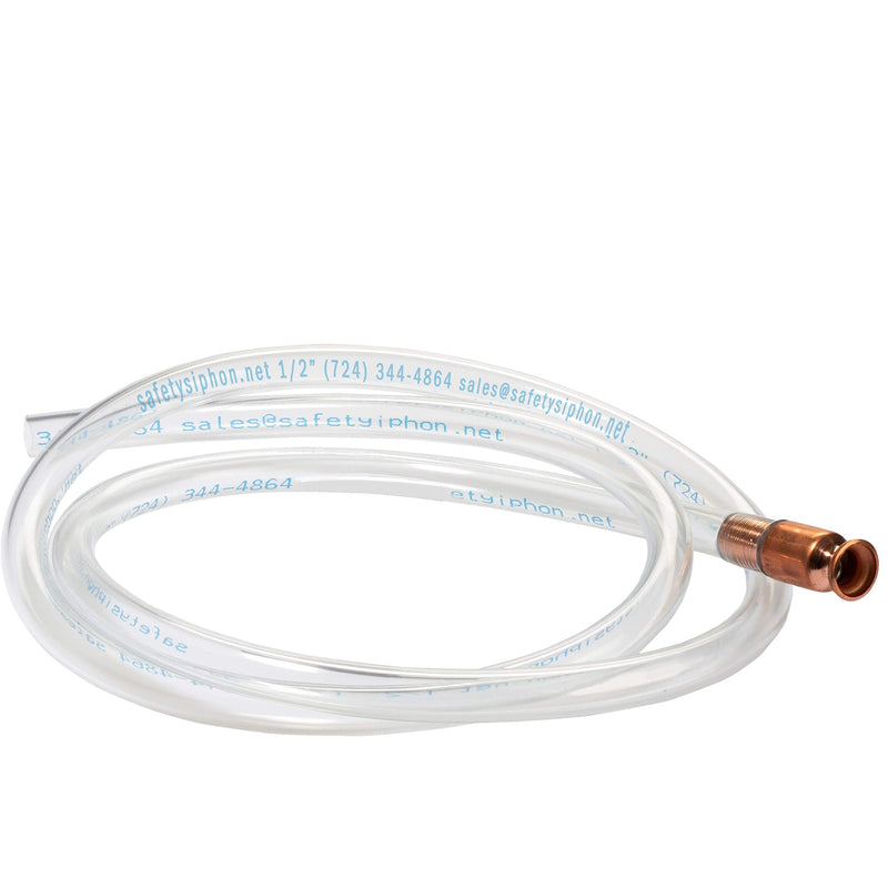 The Original Safety Siphon 6 Foot Hose For Gasoline And More - 1/2" Valve Siphon Pump - Use for Cars, Boats, Mowers - Self Priming Pump Transfers 3.5 Gallons per Minute - FDA Food Grade for Home Brews