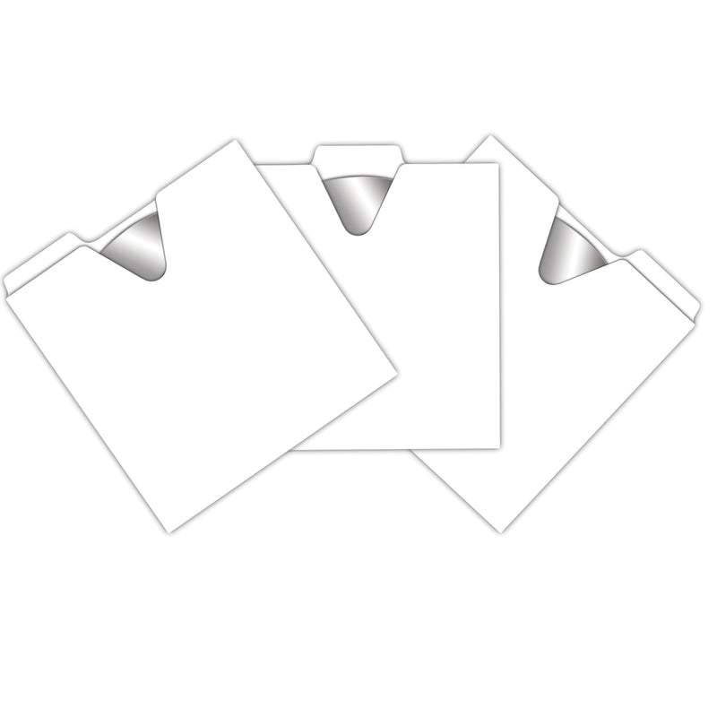 Vaultz CD Sleeves - Pack of 100 Thin CD and DVD Sleeve File Folders for Preservation & Organizing w/Thumb Notch, Perfect for CD Sleeve Storage Boxes - White