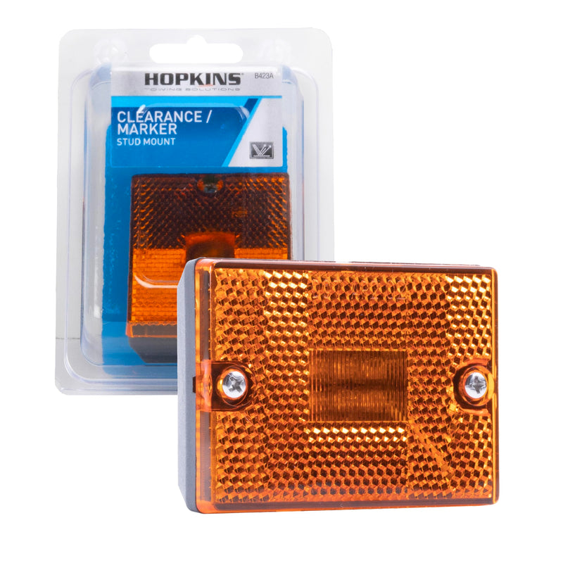 Blazer International B423A Rectangular Clearance/Side Marker Light with Reflex, Amber 1 Count (Pack of 1)